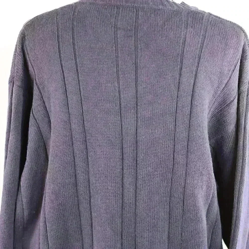 John Ashford Golf ~ Pullover Men Sz XL Blue V-Neck Knit Long Sleeve Sweater Vtg